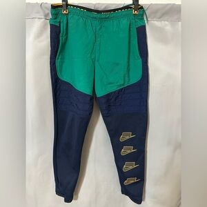 Nike Dri-FIT Joggers Men’s Large Navy Teal Athletic Pants Multi Swoosh